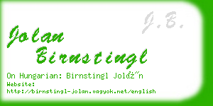 jolan birnstingl business card